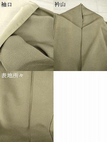 平和屋着物●訪問着　友禅　風景花文　鬼しぼ縮緬　正絹　逸品　AABH8453ck