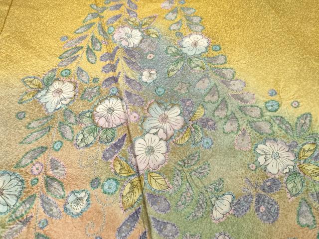 平和屋着物●訪問着　辻が花　舞花文　暈し染め　金彩　三越扱い　正絹　逸品　AABH8456ck