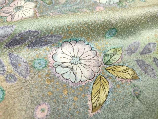 平和屋着物●訪問着　辻が花　舞花文　暈し染め　金彩　三越扱い　正絹　逸品　AABH8456ck