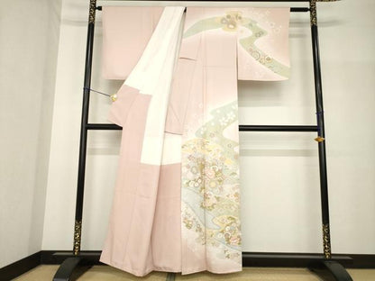 平和屋着物●訪問着　地紙吉祥花文　金彩　正絹　逸品　AABH8462ck