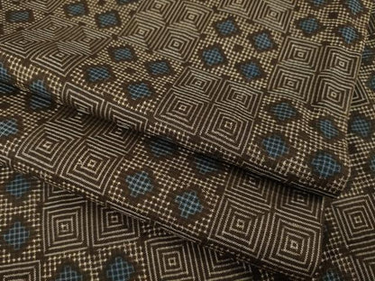 平和屋着物●本場大島紬　一元絣　市松菱文　正絹　逸品　AABH8465ck