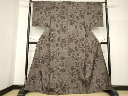 平和屋着物●本場大島紬　カタス9マルキ　花蔦草文　正絹　逸品　AABH8467ck