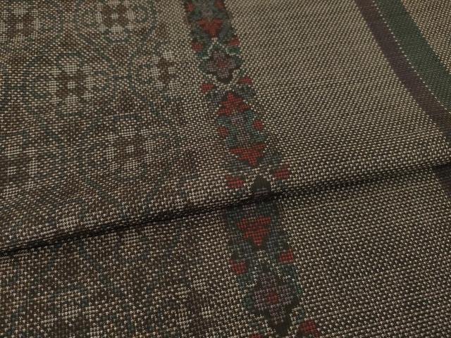 平和屋着物●本場大島紬　カタス7マルキ　間道　正絹　逸品　AABH8469ck