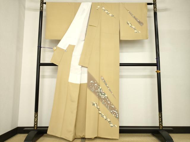平和屋着物●本加賀友禅友禅作家　金丸修一　訪問着　花鳥文　千鳥　暈し染め　正絹　逸品　AABH8472ck