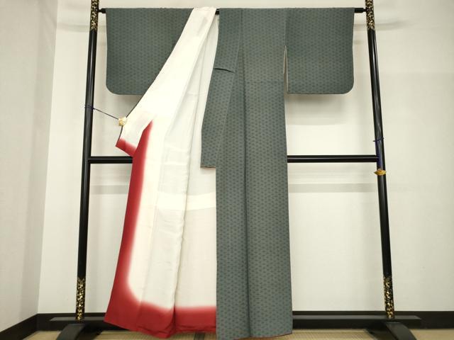平和屋着物●江戸小紋　麻の葉文様　正絹　逸品　AABH8473ck