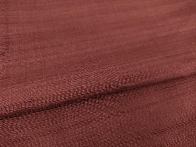 平和屋着物●上質な紬　色無地　葡萄茶色　正絹　逸品　AABH8476ck