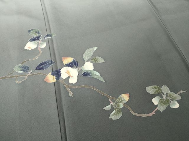 平和屋着物○訪問着 友禅 枝花文 暈し染め 正絹 逸品 AABH8477ck