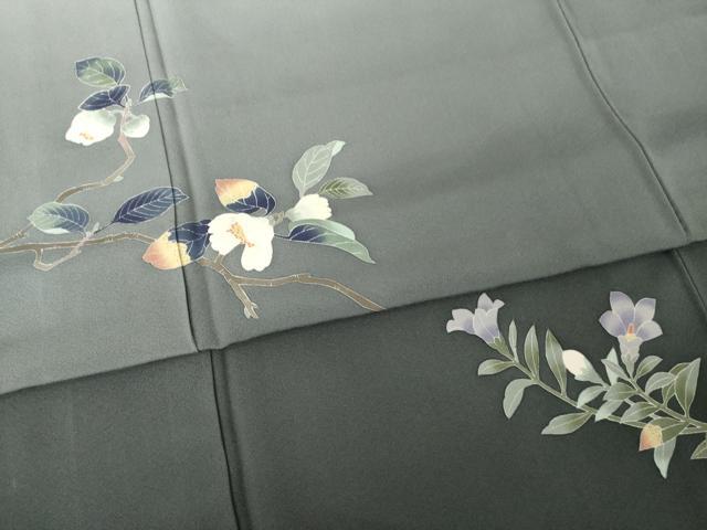 平和屋着物●訪問着　友禅　枝花文　暈し染め　正絹　逸品　AABH8477ck