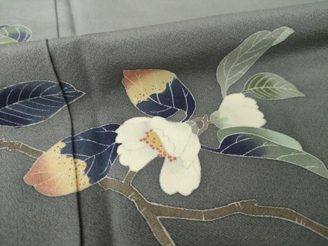 平和屋着物●訪問着　友禅　枝花文　暈し染め　正絹　逸品　AABH8477ck