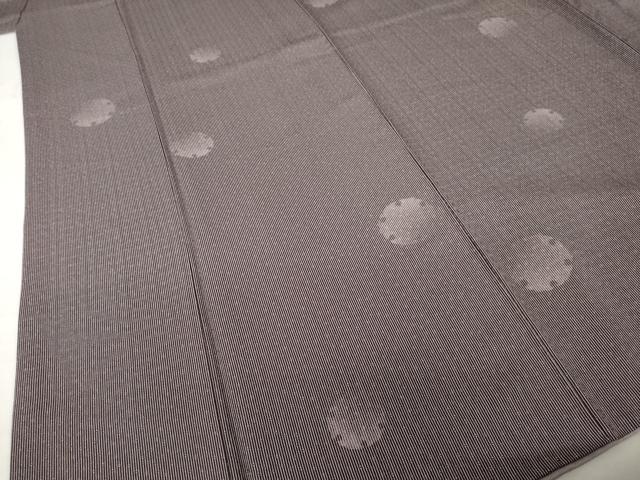 平和屋着物●上質な小紋　雪輪竹万筋　黒鳶色×薄柿色　正絹　逸品　AABH8479ck