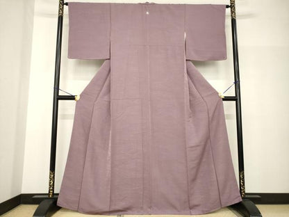 平和屋着物●上質な色無地　立波地紋　濃色　正絹　逸品　AABH8480ck