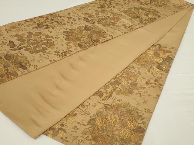 平和屋着物◎六通柄 本袋帯 唐織 草花文 金糸 正絹 逸品 AABH8481ou