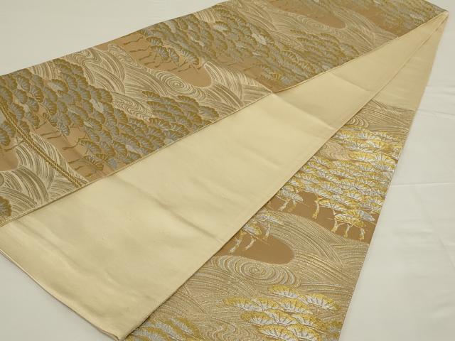 平和屋着物◎六通柄袋帯　浜松文　金銀糸　正絹　逸品　AABH8482ou