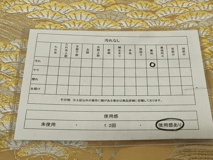平和屋着物◎六通柄袋帯　浜松文　金銀糸　正絹　逸品　AABH8482ou