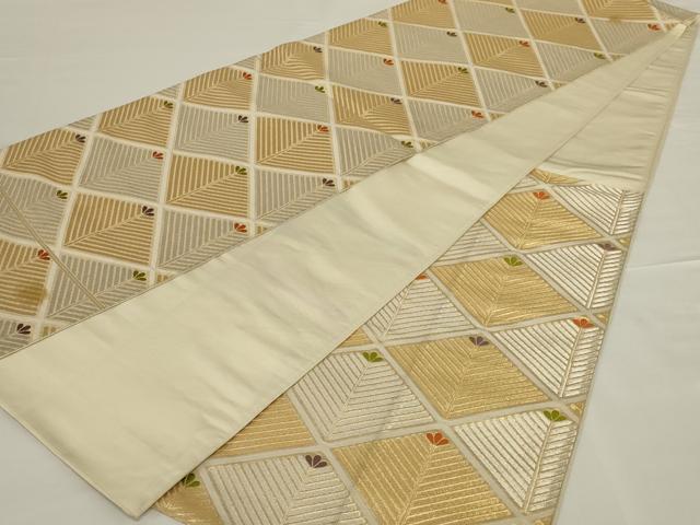 平和屋着物◎六通柄袋帯　唐織　松葉　金銀糸　正絹　逸品　AABH8494ou