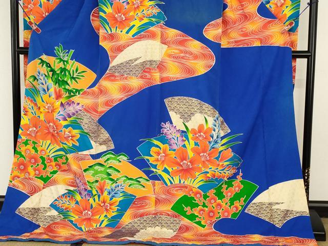 平和屋本店▼お引きずり・お引き摺り・引き振袖　和装　結婚式　舞妓　芸妓　芸者　衣装　駒刺繍　地紙流水花文　金彩　逸品　AABH8520ou
