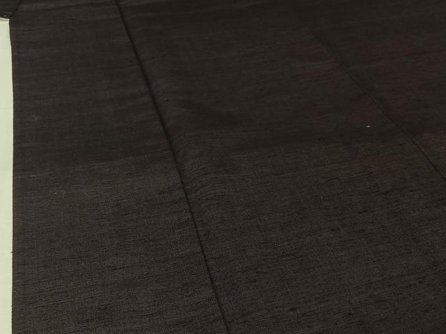 平和屋着物▽上質な紬　単衣　深紫色　正絹　逸品　AABH8521jh