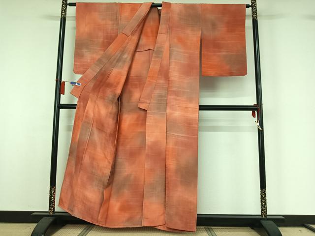 平和屋着物▽上質な小紋 単衣 霞文 暈し染め 正絹 逸品 AABH8526jh