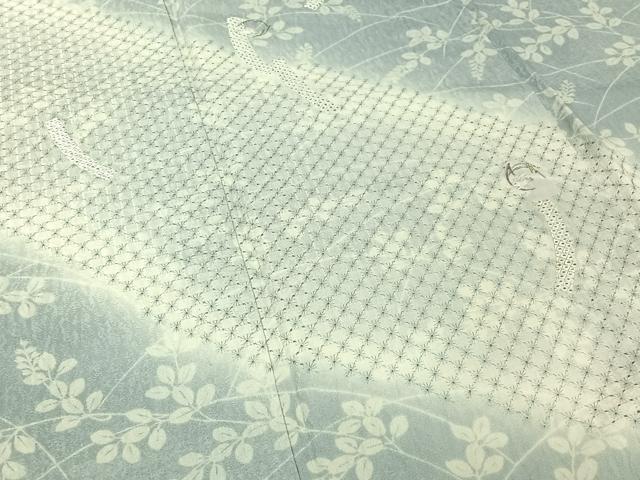 平和屋着物▽訪問着　単衣　刺繍　短冊花文　兎　暈し染め　銀糸　正絹　逸品　AABH8533jh