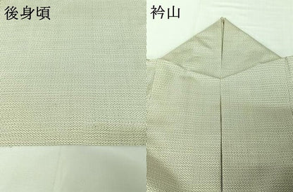 平和屋着物▽本場大島紬　白大島　単衣　100亀甲　総詰め　反端付き　正絹　逸品　AABH8536jh
