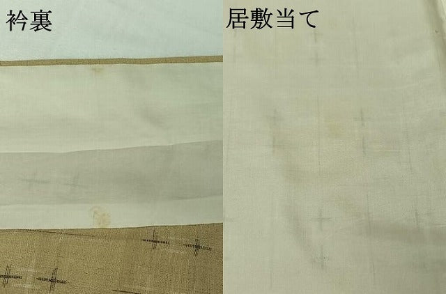 平和屋着物▽結城ちぢみ　単衣　十字絣　正絹　逸品　AABH8539jh