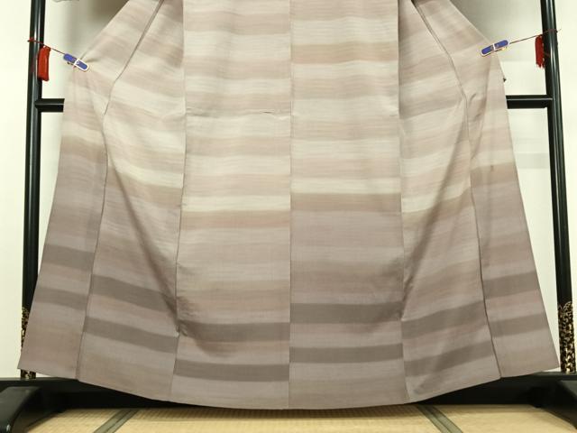 平和屋着物▽本塩沢　やまだ織　訪問着　染色作家　桐村博　訪問着　単衣　横段文　暈し染め　正絹　逸品　AABE9347jh 平和屋着物▽本塩沢 やまだ織 訪問着 染色作家 桐村博 単