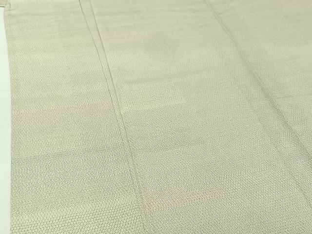 平和屋着物▽本塩沢　単衣　やまだ織　雪の中のきれ　110亀甲　横段文　証紙付き　正絹　逸品　AABH8543jh