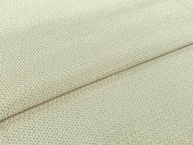 平和屋着物▽本塩沢　単衣　やまだ織　雪の中のきれ　110亀甲　横段文　証紙付き　正絹　逸品　AABH8543jh
