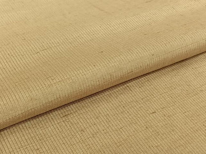 平和屋着物▽上質な紬　単衣　色無地　白橡色　正絹　逸品　AABH8550jh