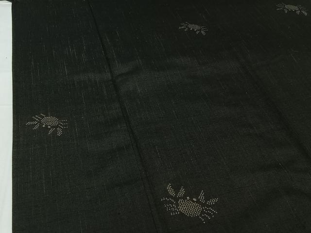 平和屋着物▽上質な紬　単衣　蟹　正絹　逸品　AABH8552jh