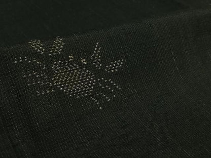 平和屋着物▽上質な紬　単衣　蟹　正絹　逸品　AABH8552jh