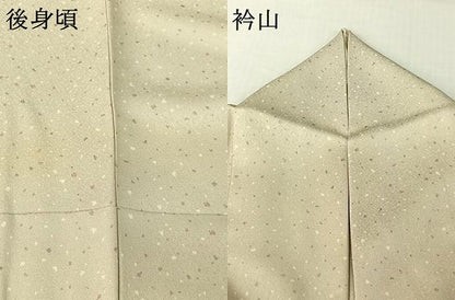 平和屋着物▽ジャパンオートクチュール　渡辺雪三郎　小紋　単衣　箔散らし文　銀彩　正絹　逸品　AABH8554jh