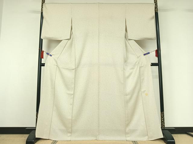 平和屋着物▽ジャパンオートクチュール　渡辺雪三郎　小紋　単衣　箔散らし文　銀彩　正絹　逸品　AABH8554jh 平和屋着物▽ジャパンオートクチュール 渡辺雪三郎 小紋 単衣 箔散らし