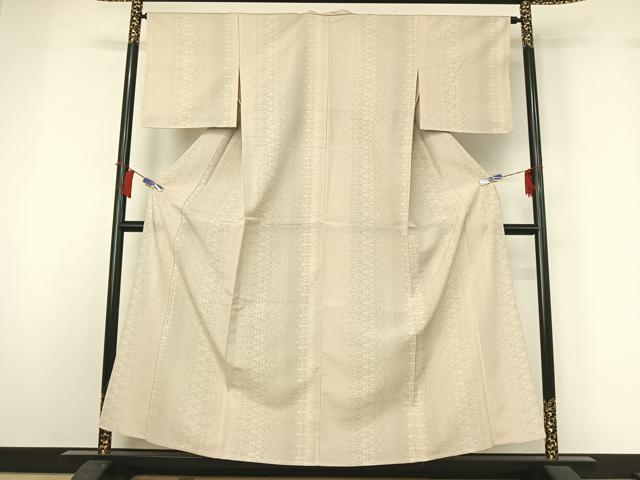 平和屋着物▽本塩沢　単衣　110亀甲　飾花文　正絹　逸品　AABH8556jh