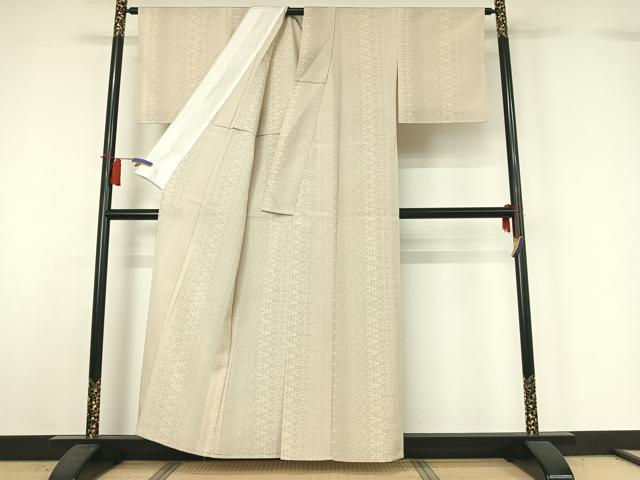 平和屋着物▽本塩沢　単衣　110亀甲　飾花文　正絹　逸品　AABH8556jh