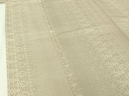 平和屋着物▽本塩沢　単衣　110亀甲　飾花文　正絹　逸品　AABH8556jh