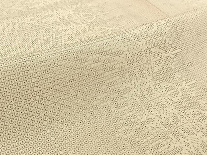 平和屋着物▽本塩沢　単衣　110亀甲　飾花文　正絹　逸品　AABH8556jh