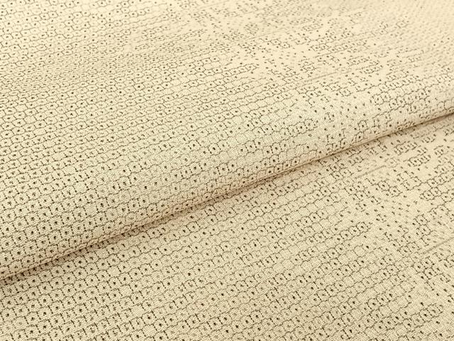 平和屋着物▽本塩沢　単衣　110亀甲　飾花文　正絹　逸品　AABH8556jh