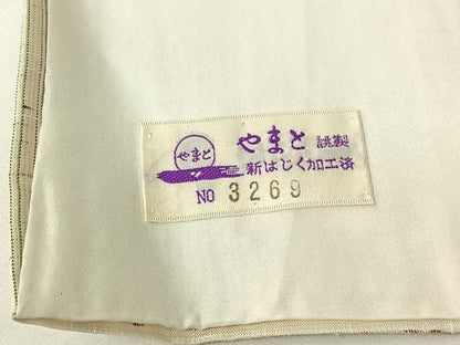 平和屋着物▽ぜんまい紬　単衣　縞　やまと誂製　正絹　逸品　AABH8559jh