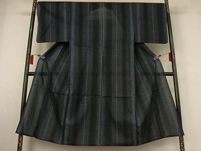 平和屋着物▽男性　小紋　単衣　縞　綿　AABH8560jh