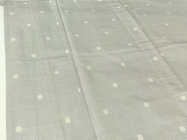 平和屋着物▽本場大島紬　白大島　単衣　水玉文　やまと誂製　むらなか謹製　紫峰作　証紙付き　正絹　逸品　AABH8562jh