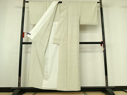 平和屋着物▽本塩沢　単衣　蚊絣　正絹　逸品　AABH8564jh