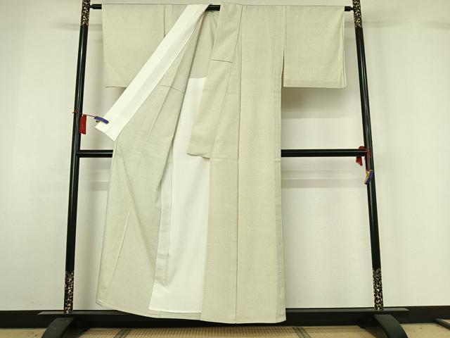 平和屋着物▽本塩沢　単衣　蚊絣　正絹　逸品　AABH8564jh