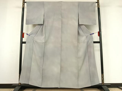 平和屋着物▽染色作家　斉藤三才　小紋　単衣　霞文　暈し染め　正絹　逸品　AABH8568jh