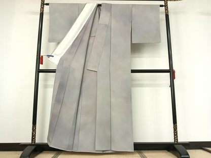 平和屋着物▽染色作家　斉藤三才　小紋　単衣　霞文　暈し染め　正絹　逸品　AABH8568jh