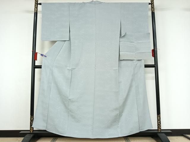 平和屋着物▽上質な色無地　単衣　美奈登織　箔散らし地紋　秘色色　反端付き　正絹　逸品　AABH8571jh 平和屋着物▽上質な色無地 単衣 美奈登織 箔散らし地紋