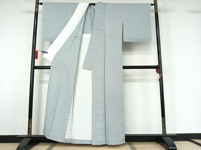 平和屋着物▽上質な色無地 単衣 美奈登織 箔散らし地紋