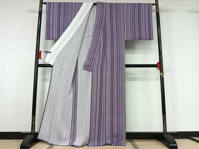 平和屋着物▽上質な小紋　単衣　吉祥花間道　正絹　逸品　AABH8572jh 平和屋着物▽上質な小紋 単衣 吉祥花間道 正絹 逸品 AABH8572jh