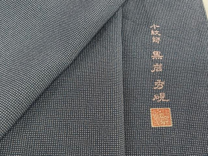 平和屋着物▽小紋師　黒岩秀硯　江戸小紋　単衣　角通し　正絹　逸品　AABH8574jh