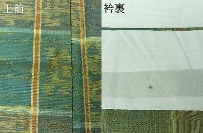 平和屋着物▽小紋　単衣　格子　AABH8579jh